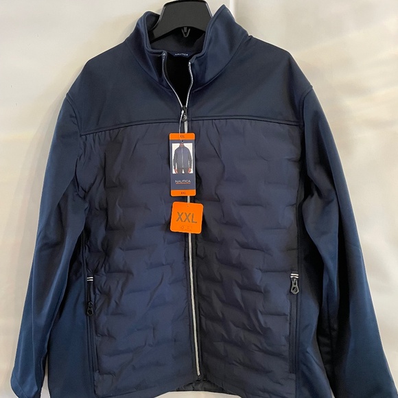 Nautica Men's Water Resistant Mixed Media Jacket XXL Blue New with Tags - Picture 1 of 6